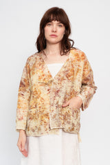 Open Jacket with Tie, Botanical Dye Wool /Cotton Mix