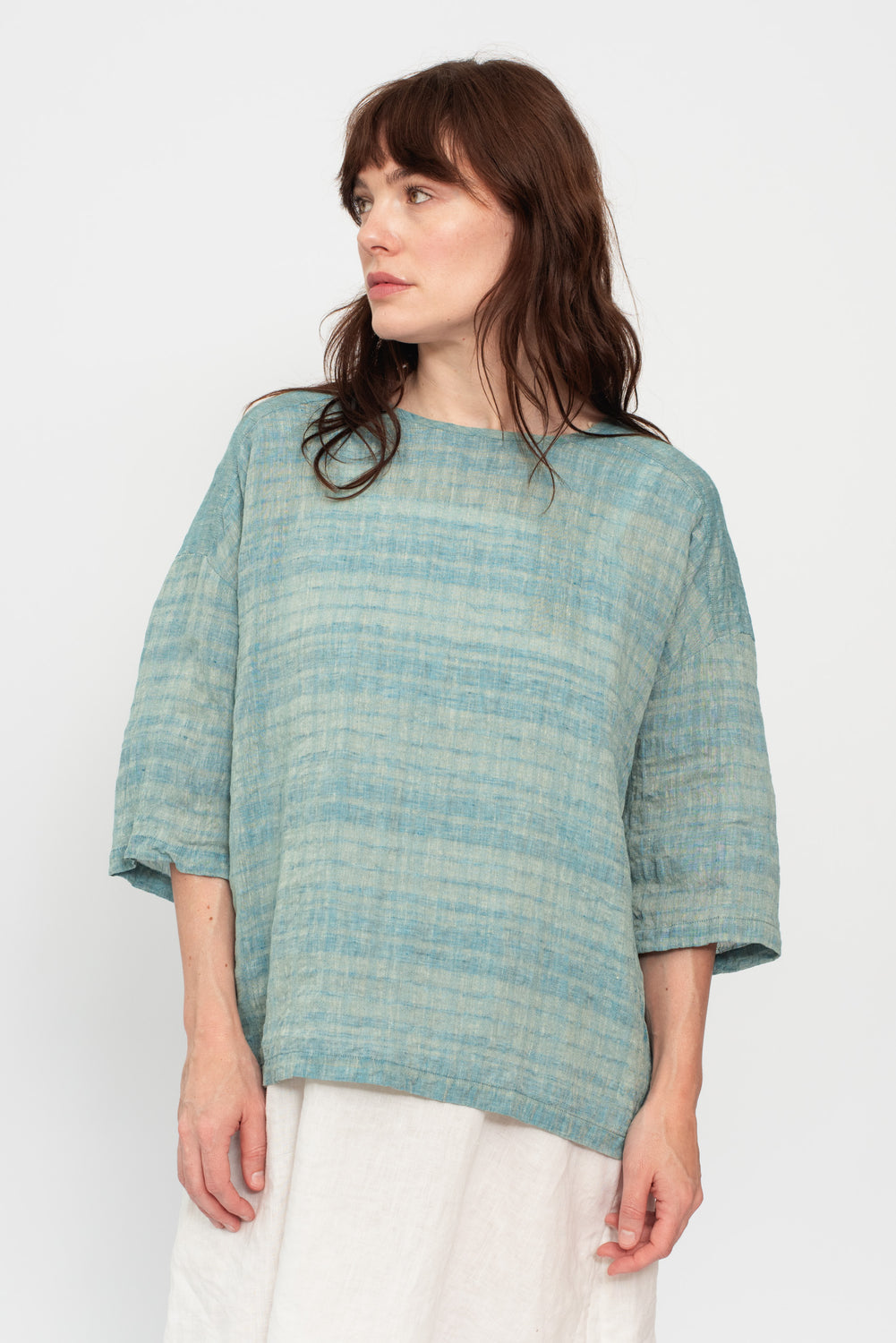 Juni Linen and Cotton Pullover Blouse