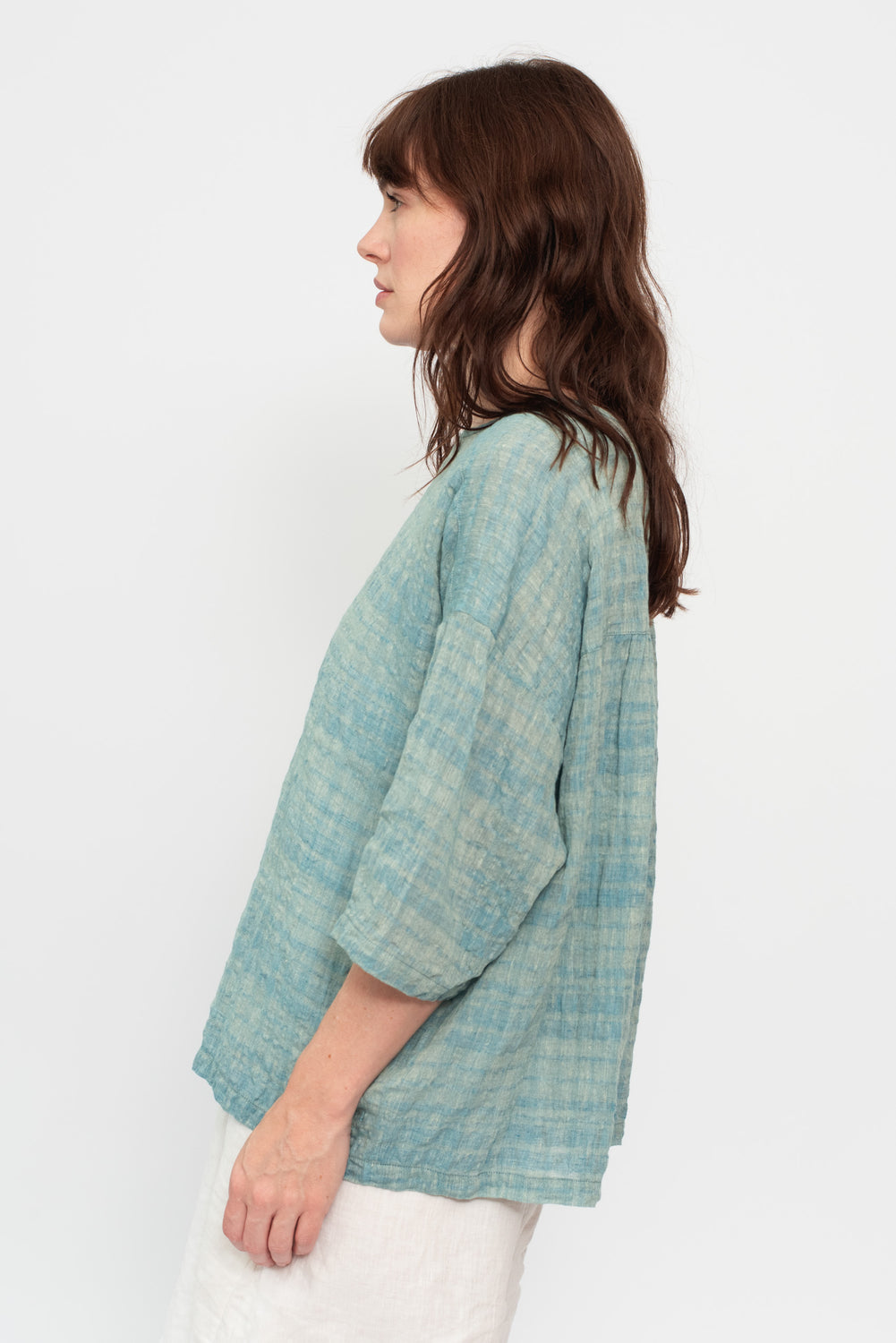 Juni Linen and Cotton Pullover Blouse