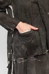 Open Jacket with Tie, Sumi Ink Dye