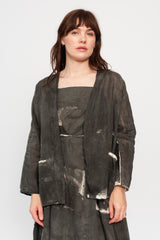Open Jacket with Tie, Sumi Ink Dye
