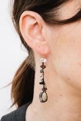 Roman Glass Earrings, Black