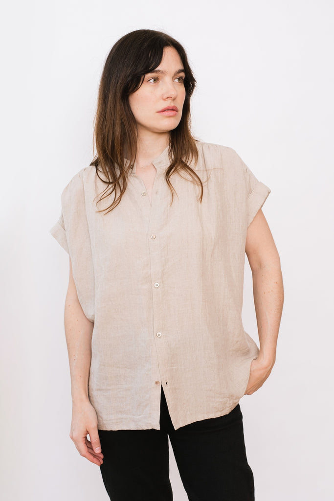 Linen WASHER Shirt, Natural