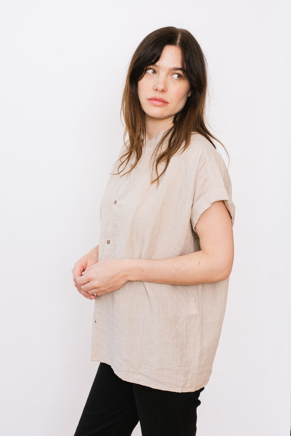 Linen WASHER Shirt, Natural