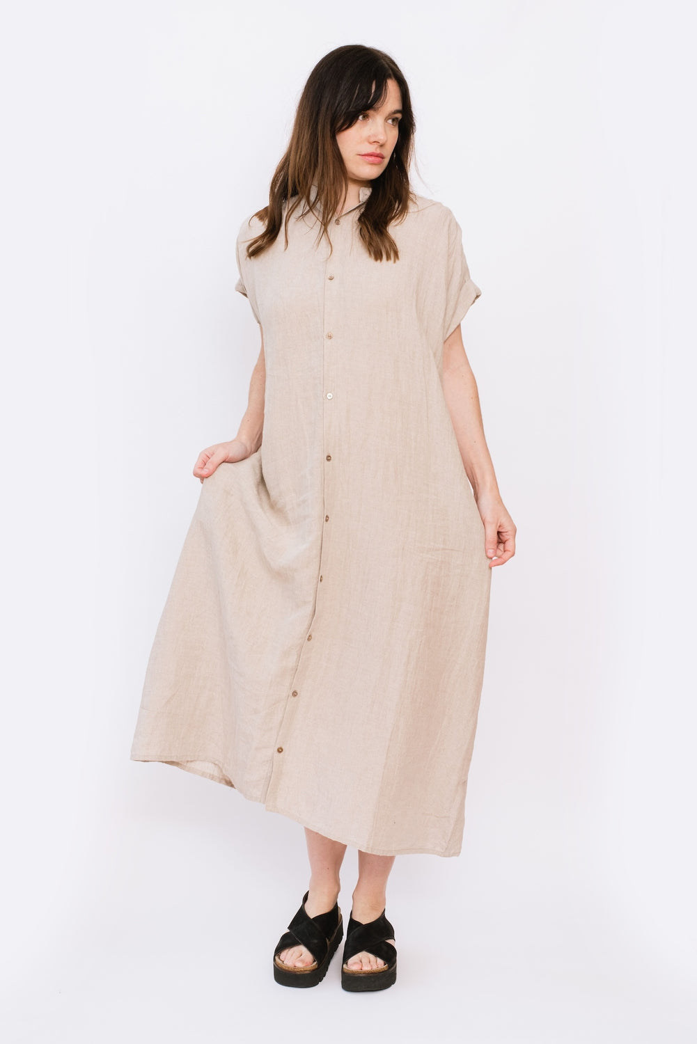 Linen WASHER Dress, Natural