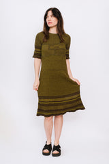 Cotton Knit Dress, Olive