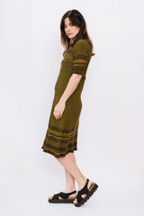 Cotton Knit Dress, Olive