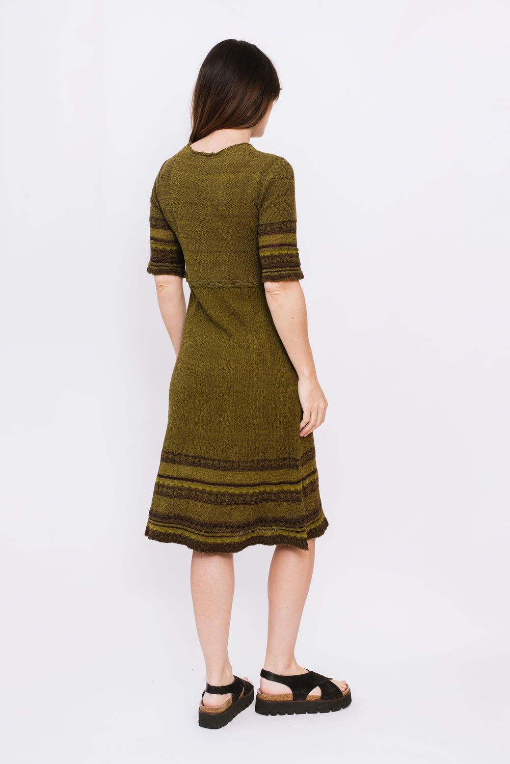 Cotton Knit Dress, Olive