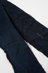 Vintage Japanese Dark Indigo Cotton Fabric Remnant