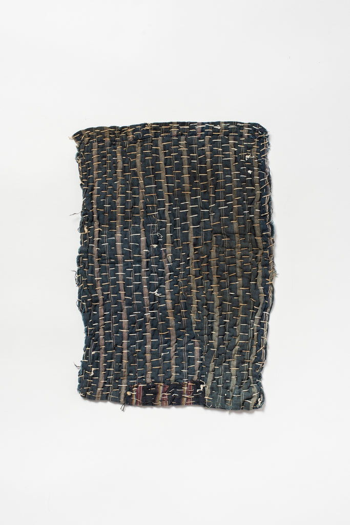 Vintage Japanese Boro Sashiko Textile | Hand-Stitched Cotton Zōkin