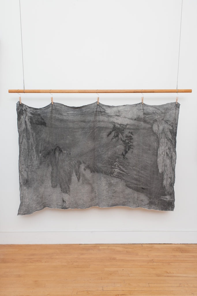Large Cotton-Linen Blend Cloth Dyed with Pine Soot
