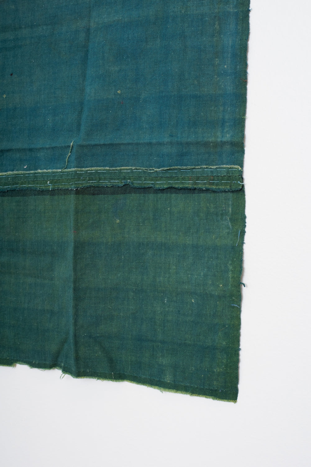 Vintage Japanese Green Cotton Fabric Remnant