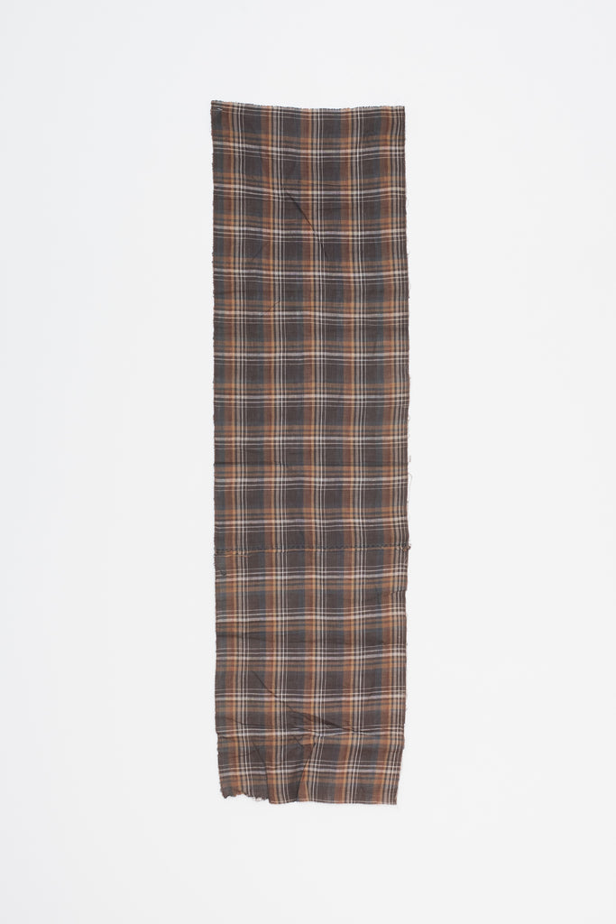 Vintage Japanese Handwoven Plaid Cotton Textile Fragment