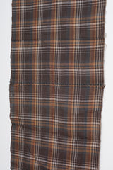 Vintage Japanese Handwoven Plaid Cotton Textile Fragment