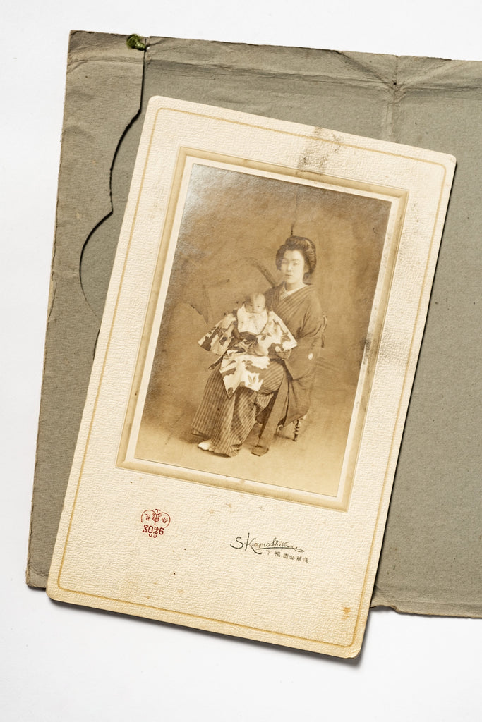 Vintage Japanese Studio Portrait with Original Folder