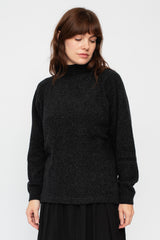 Wool Turtleneck Sweater Black Heather