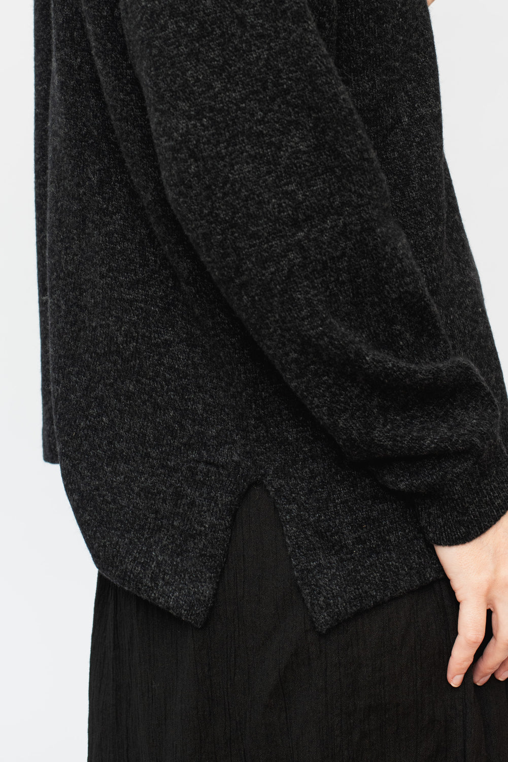 Wool Turtleneck Sweater Black Heather