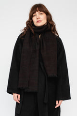 Wool and Cotton Shawl Dark Brown