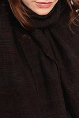 Wool and Cotton Shawl Dark Brown