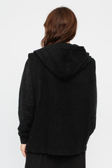 Wool Silk Camel Vest with Hood