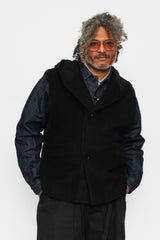 Wool Silk Camel Vest with Hood