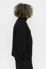 Wool Turtleneck Sweater Black Heather
