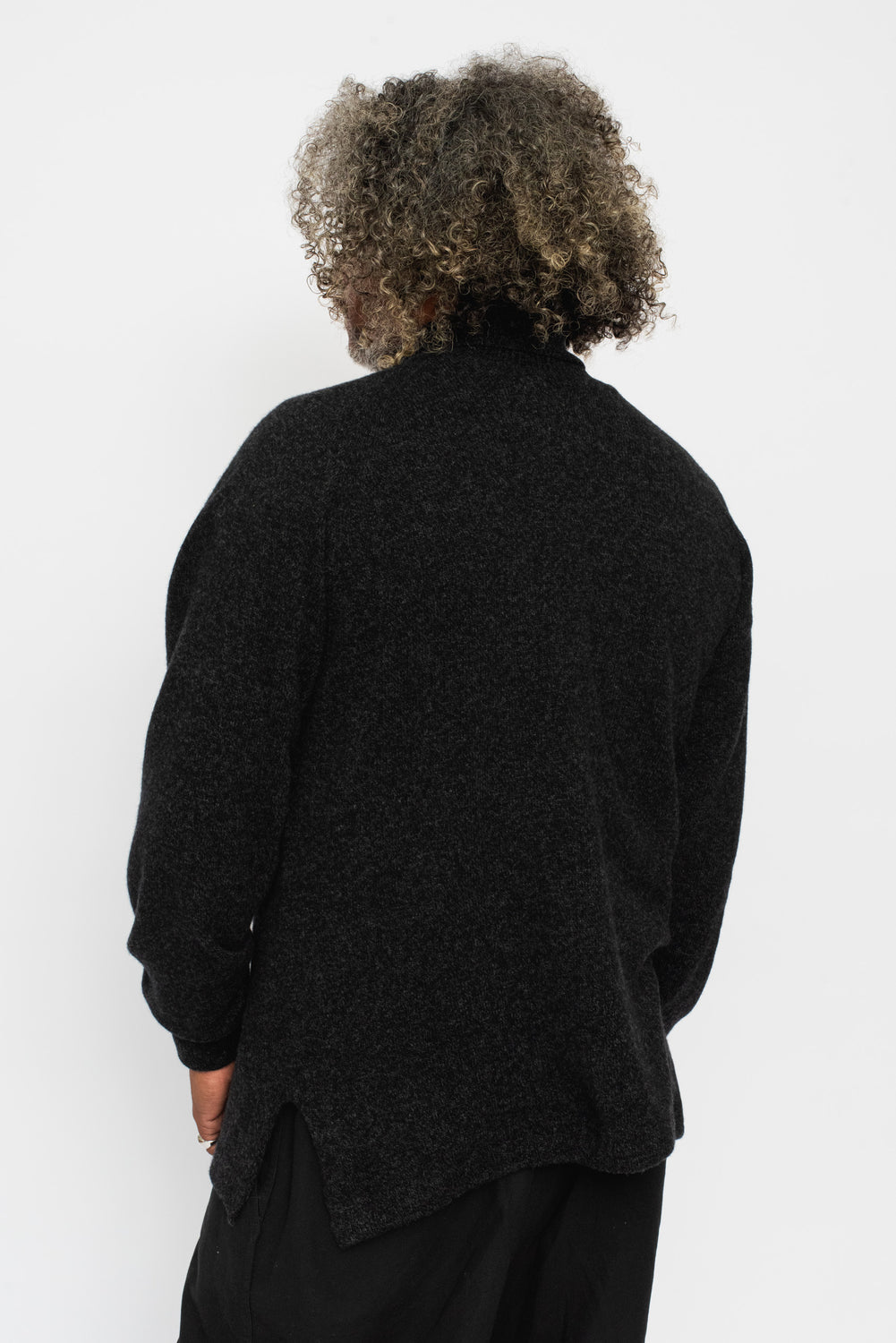 Wool Turtleneck Sweater Black Heather