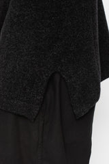 Wool Turtleneck Sweater Black Heather