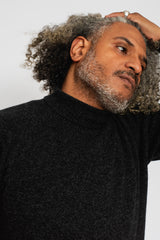 Wool Turtleneck Sweater Black Heather