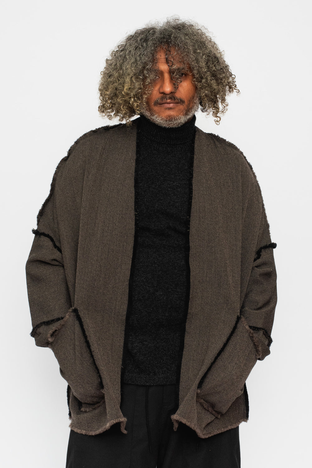 Wool Turtleneck Sweater Black Heather