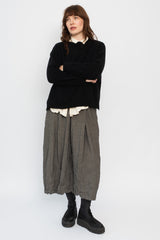 Wool Patterned Panel Switch Square Shape Sweater Black