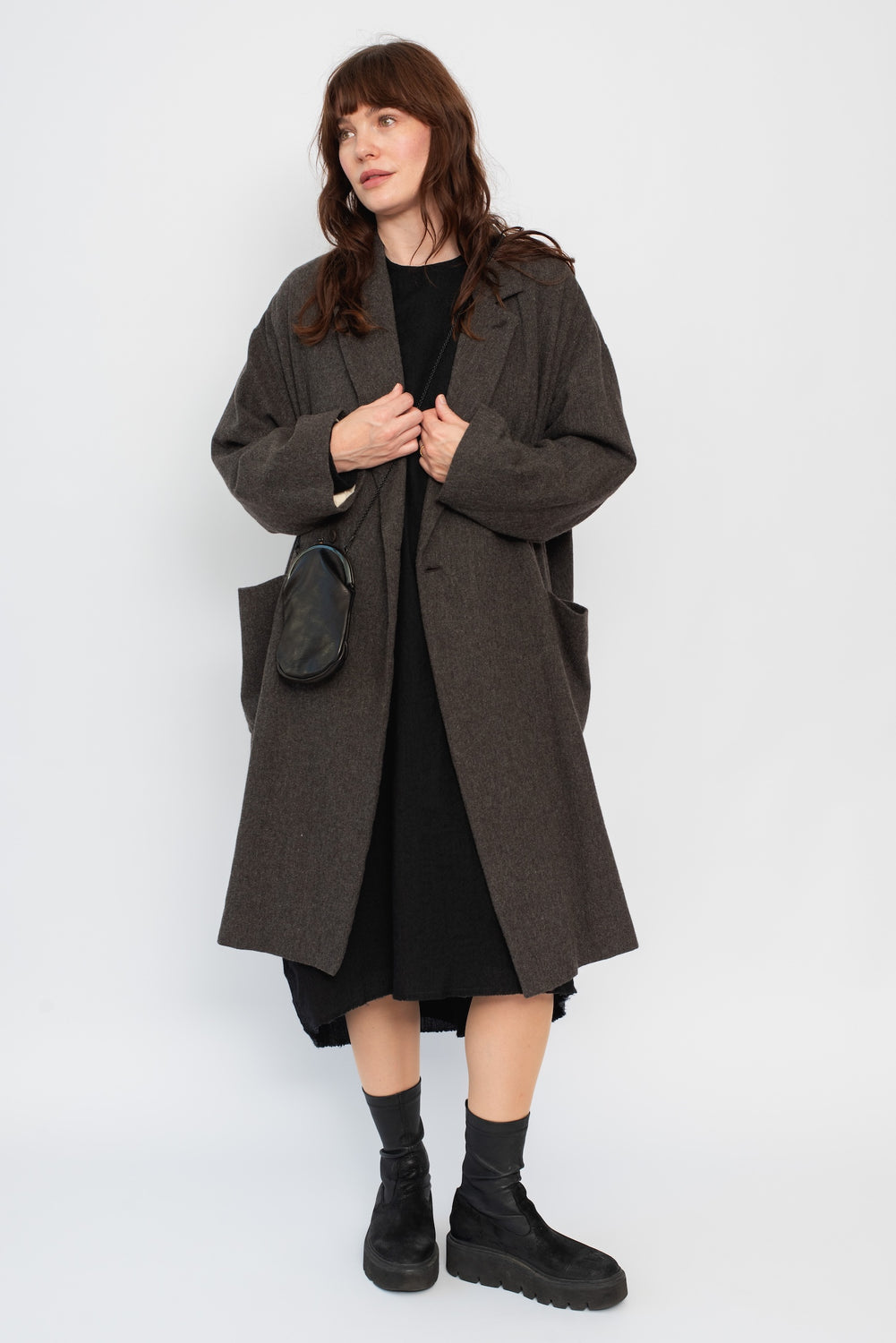 Eco Wool Premium Tweed Oversized Tailored Coat