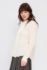 Brushed Crinkle Pin-Tuck Blouse