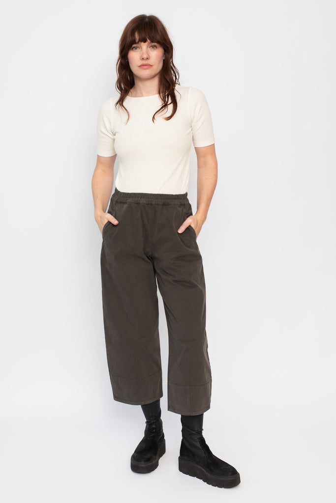 Cotton Pants Visone (Dark Brown)