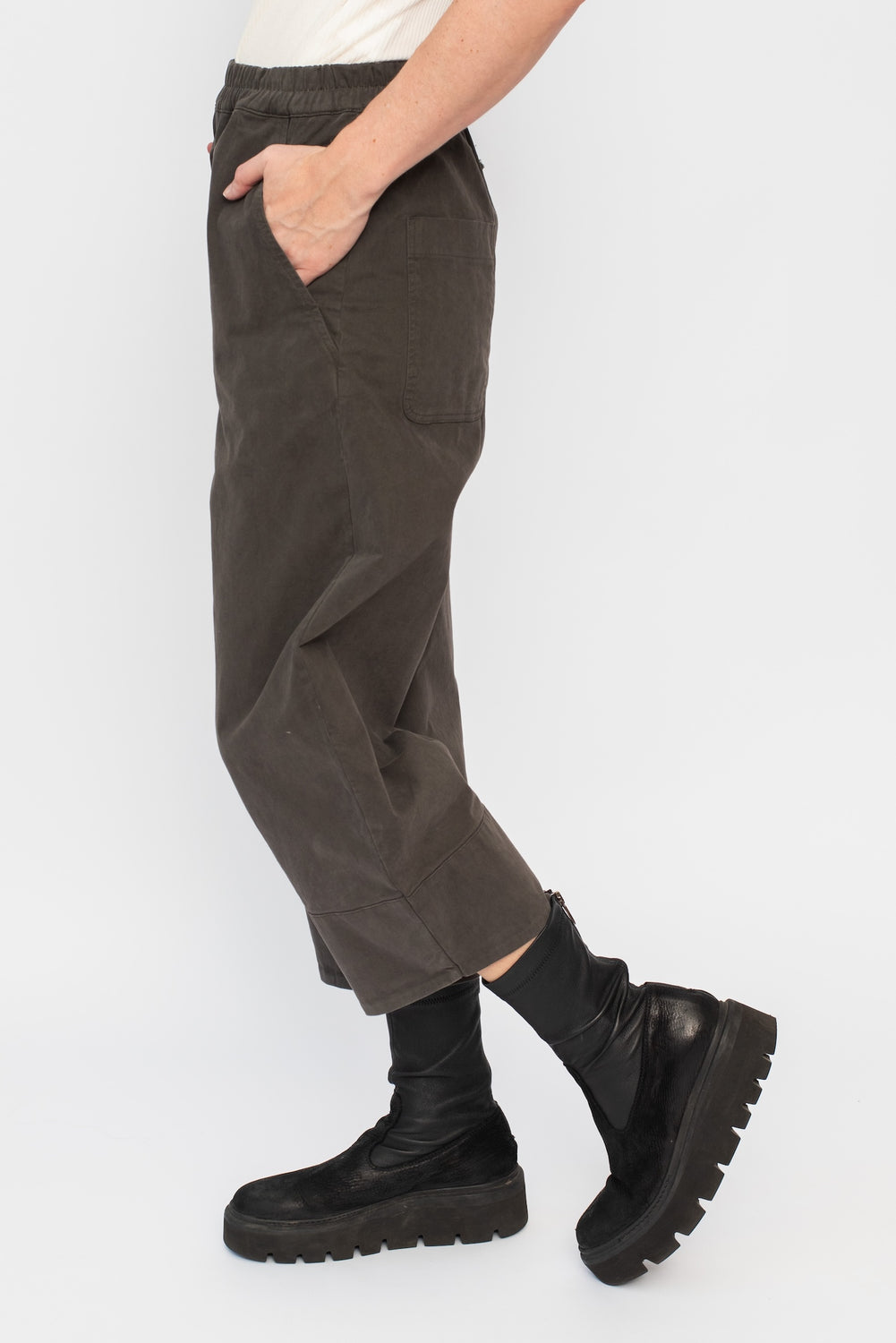Cotton Pants Visone (Dark Brown)