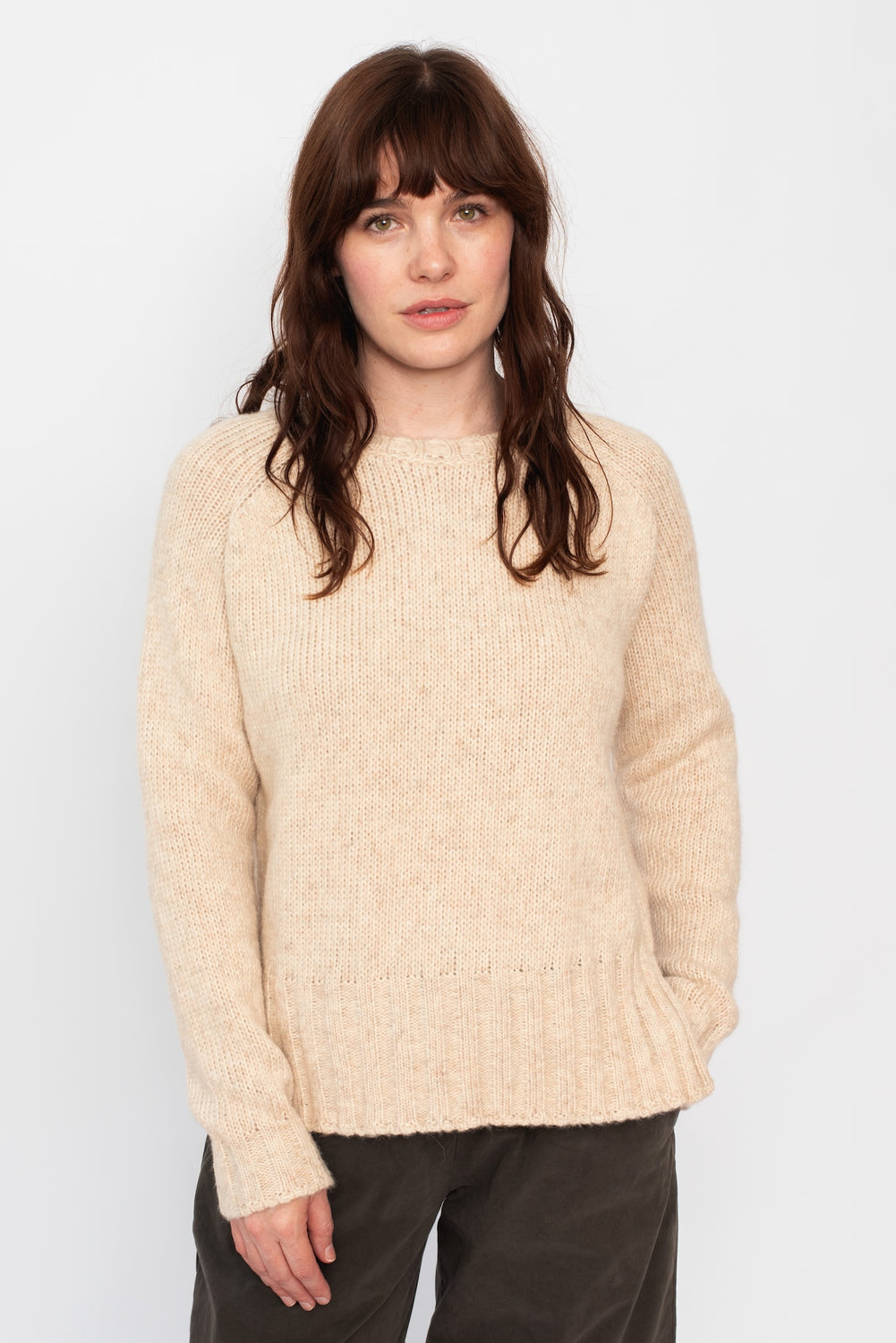 Round Neck Pullover Natural Heather