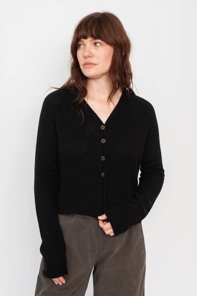 Short Knit Cardigan Black