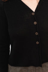 Short Knit Cardigan Black