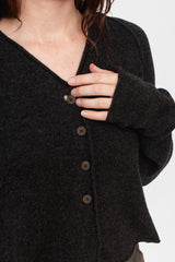 Short Knit Cardigan Charcoal