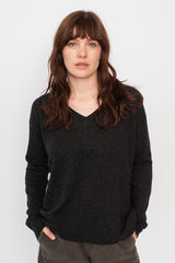 V-Neck Sweater Charcoal Cashmere Blend