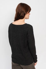 V-Neck Sweater Charcoal Cashmere Blend