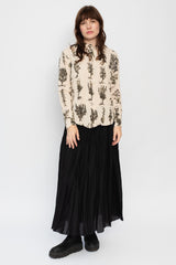 Slub Lawn Pleated Skirt