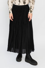Slub Lawn Pleated Skirt