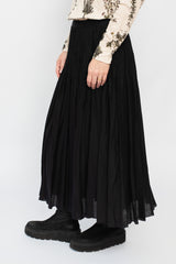 Slub Lawn Pleated Skirt