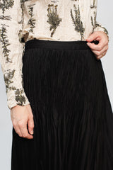 Slub Lawn Pleated Skirt