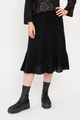 Knit Wool Skirt Black