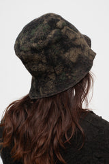 Floral Wool Hat, Black