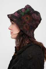 Floral Wool Hat, Pink