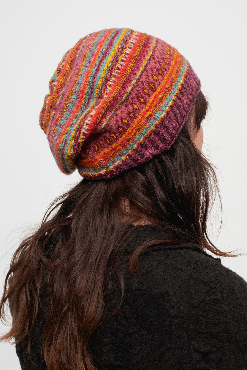 Knit Beret Multi Pink