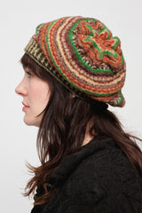Knit Beret Multi Beige